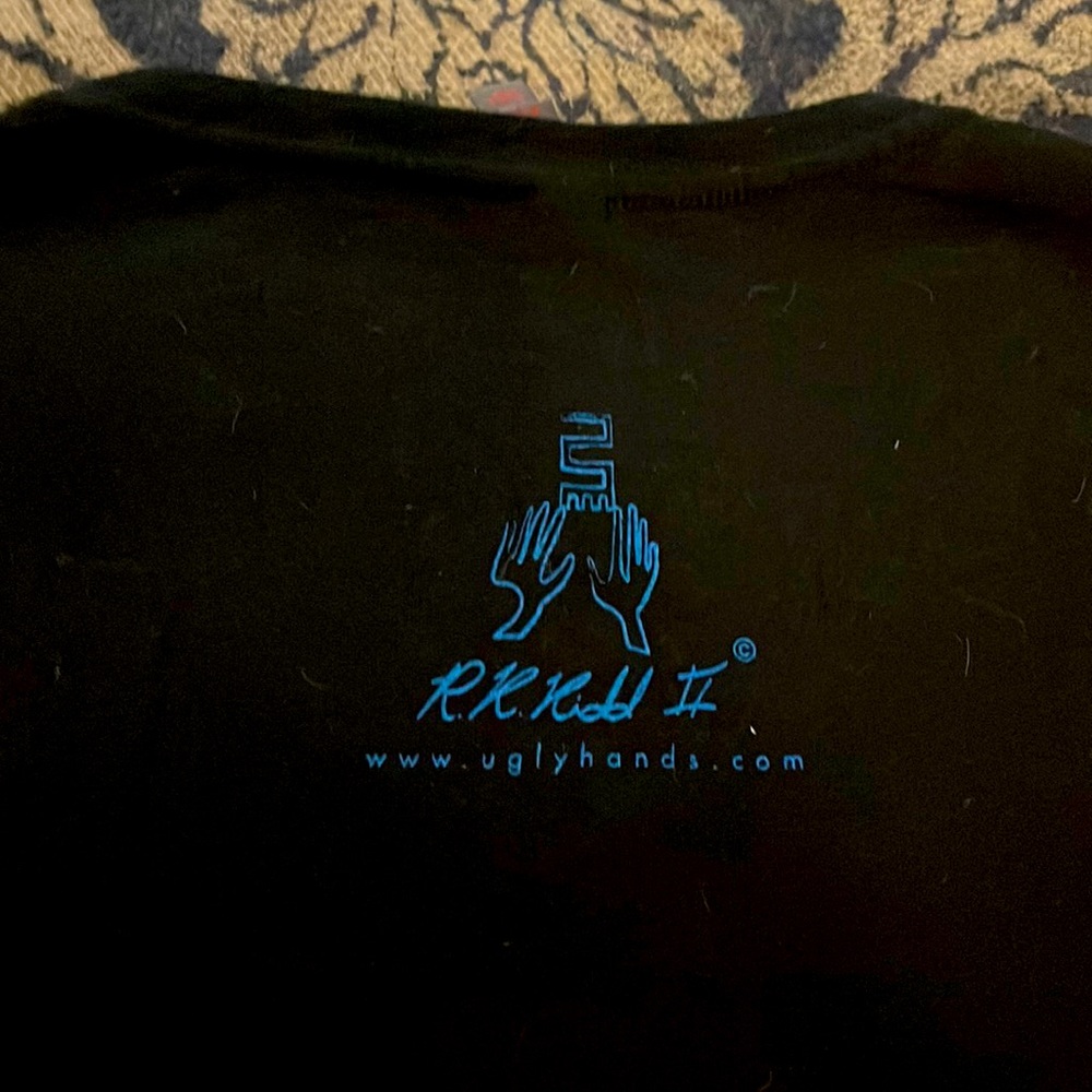 Medium size tee, by RK KIDDII, a blues musician.